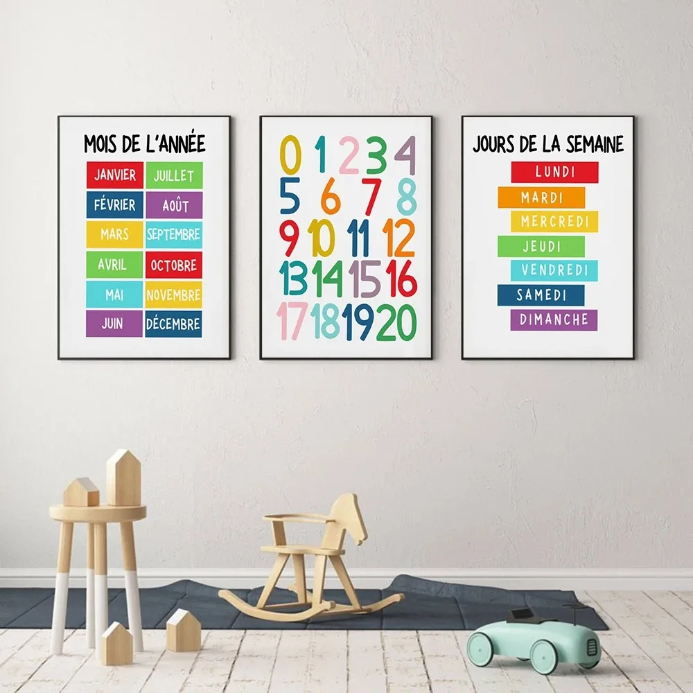 Kids No Education - 1PC Speelkamer Wandalfabet Cijfers Franse Educatieve