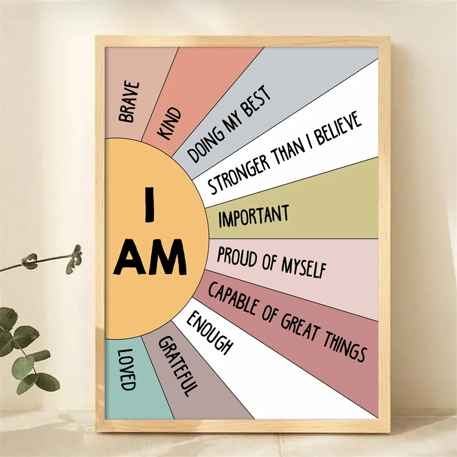 Kids Education Quote - 1 STKS Educatief Zon Kleurrijke Positieve