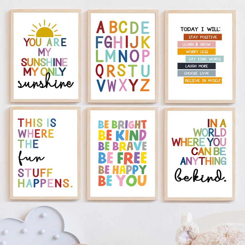 Kids No Education - Engels onderwijs poster alfabet nummer kleur