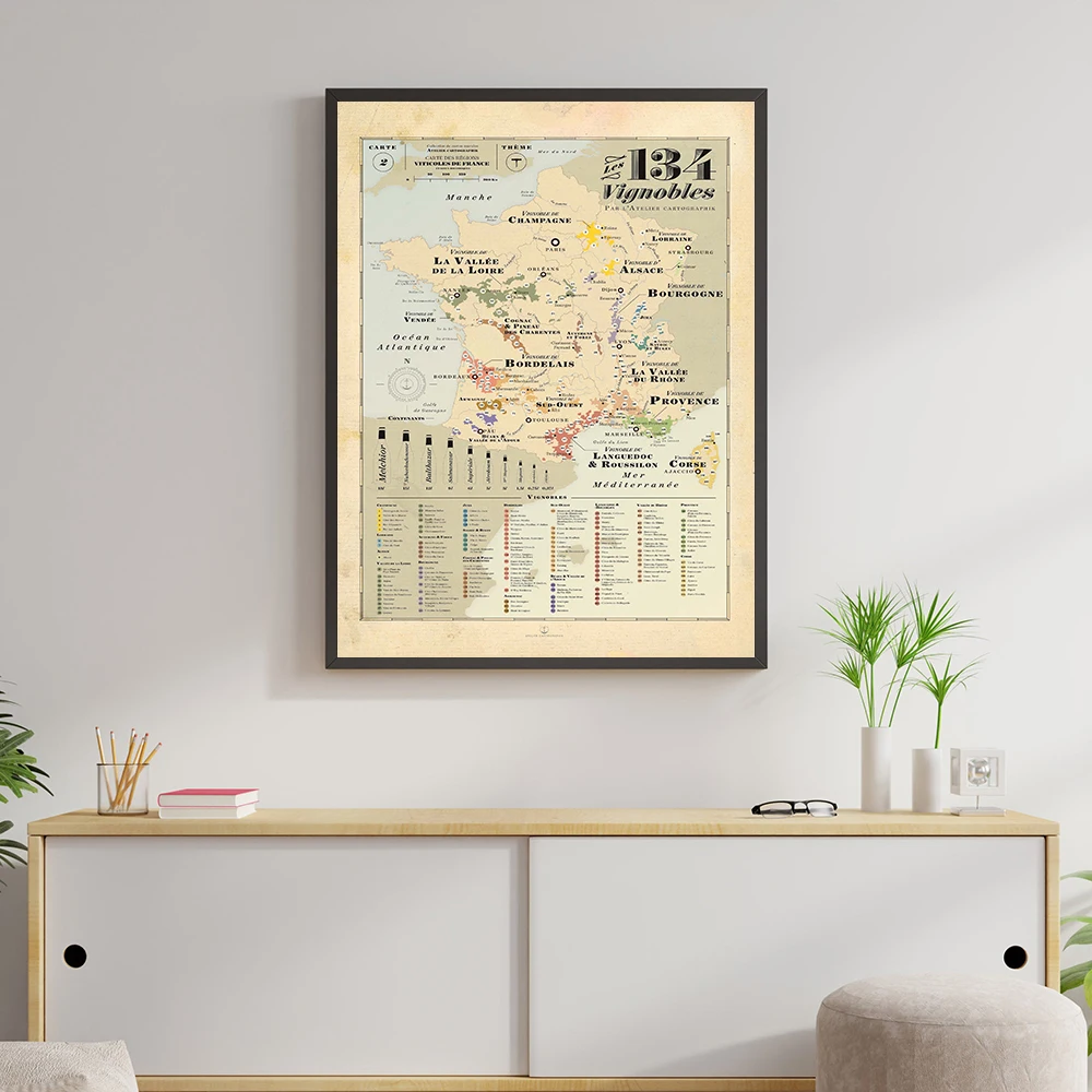 Retro Kaart Europa Stad Wijnst - Kids Education Quote recensie en prijs