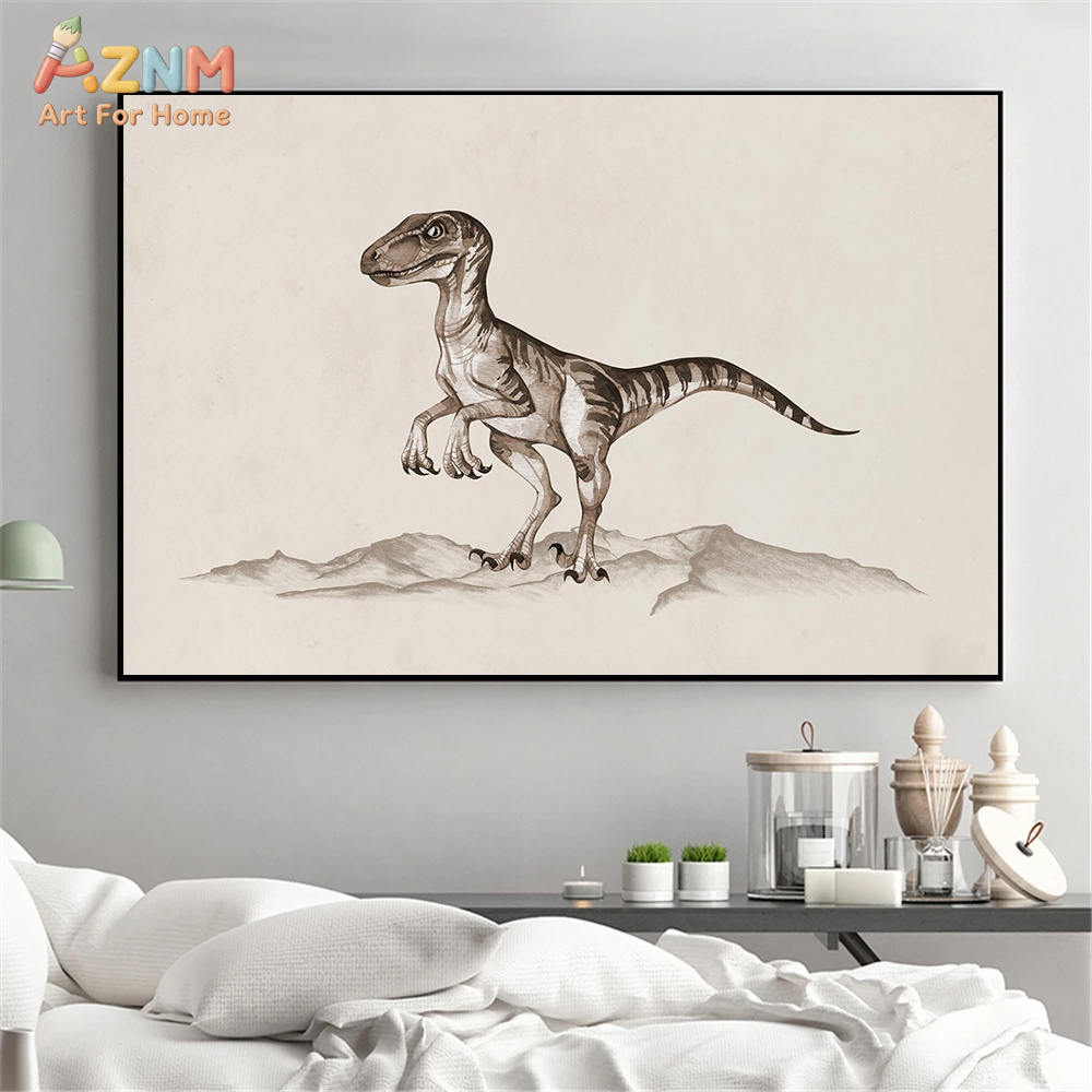 AZNM aquarel dinosaurus canvas - Kids Education Quote recensie en prijs