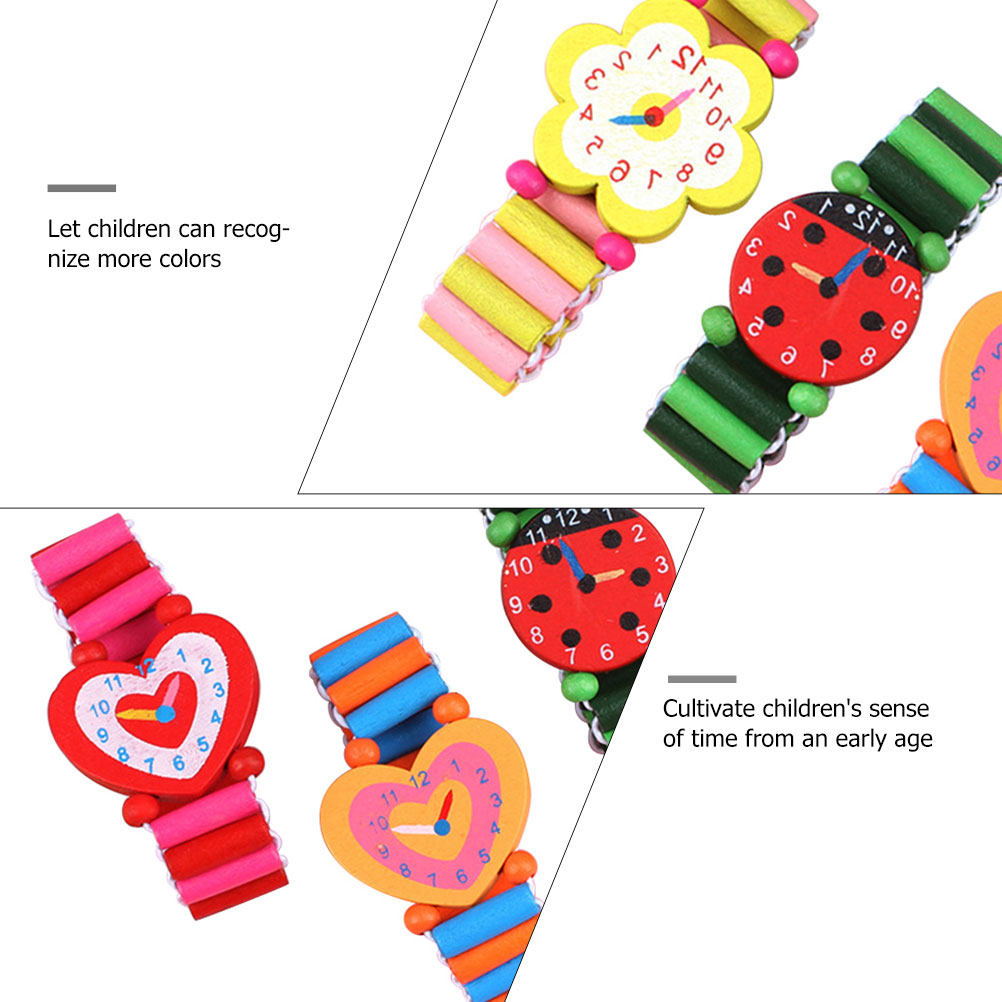 5 stuks houten kinderhorloges, - Educational Cartoon For Kids recensie en prijs
